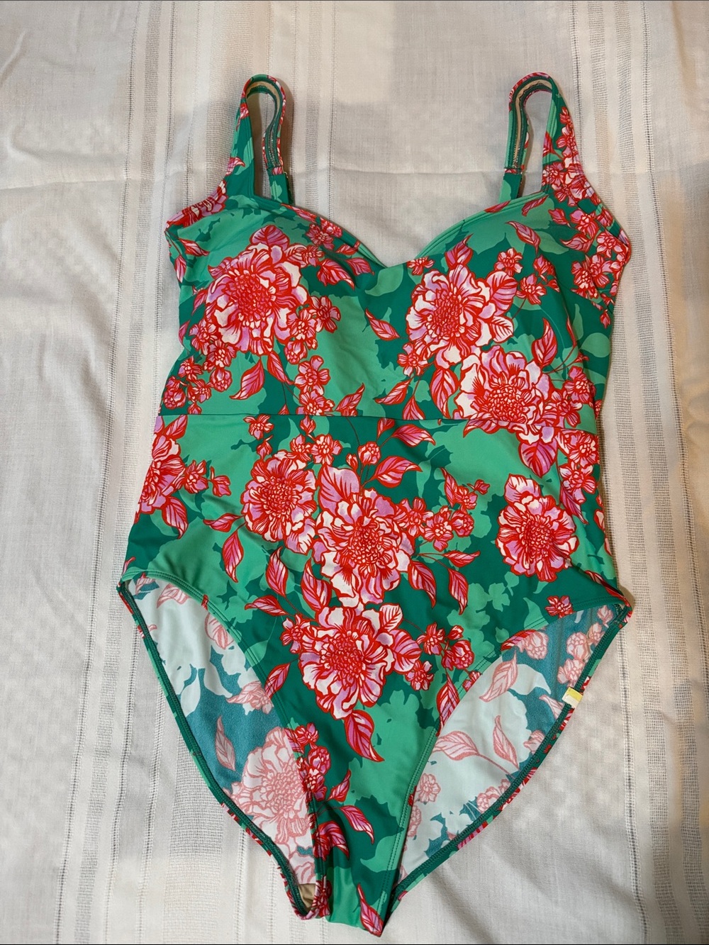 Women's Summersalt Green Floral One-Piece Swimsuit